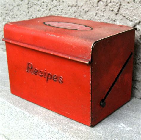 Vintage Metal Recipe Box for sale 